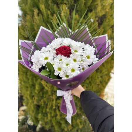 Şık Gül Papatya Buketi
