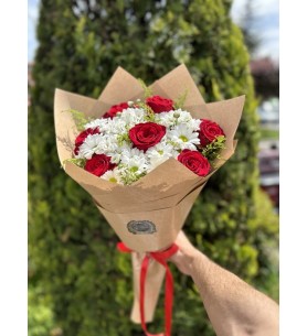 İthal Gül , Beyaz Papatya Buketi