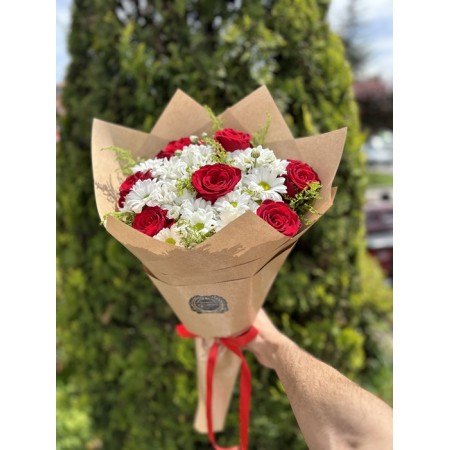 İthal Gül , Beyaz Papatya Buketi