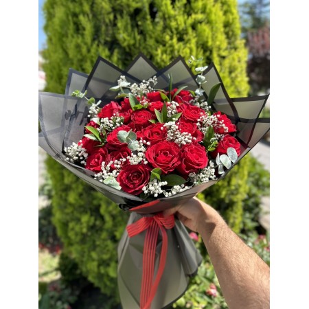 İthal 21 Gül Siyah Süsleme