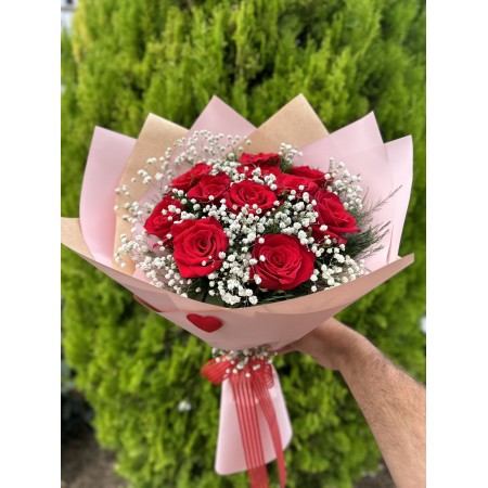 10 İthal Özel Gül Buketi