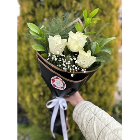 3 İthal Beyaz Gül