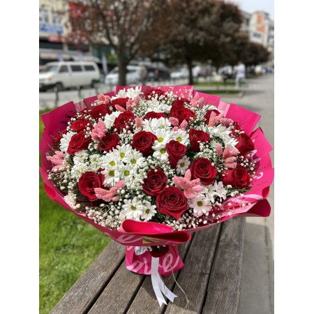 Özel Gül&Papatya Buket Tasarım