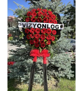 SİYAH KIRMIZI CANLI ÇELENK